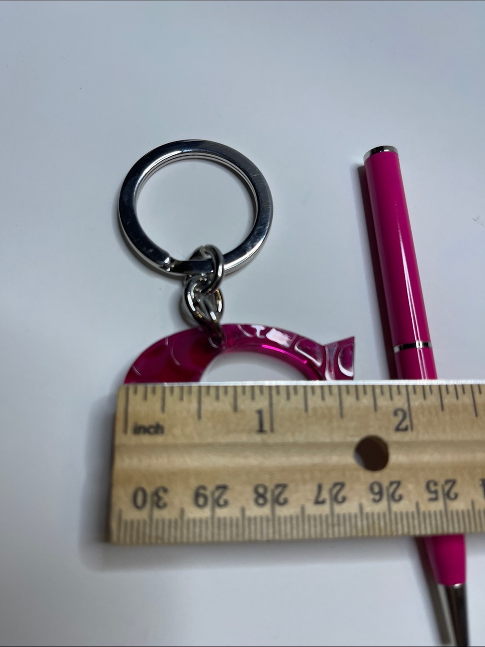 Coach Pink 'C' Acrylic Keychain with Hot Pink Coach Pen - Picture 4 of 6